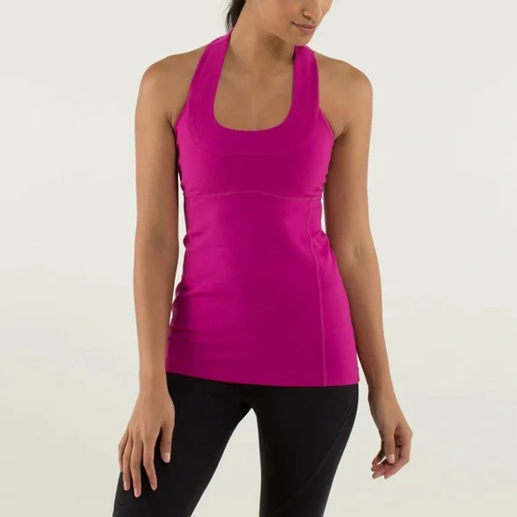 Lululemon Scoop Neck Tank *Luon - Raspberry - Size 6 - Picture 1 of 6